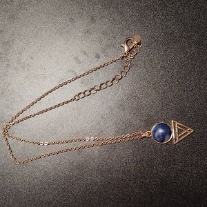 Blue marble stone necklace